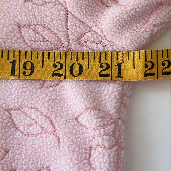 Oscar de la Renta Pajamas 2 Piece Set Pink Sz M Vintage Fleece Lounge Floral. - Picture 8 of 13